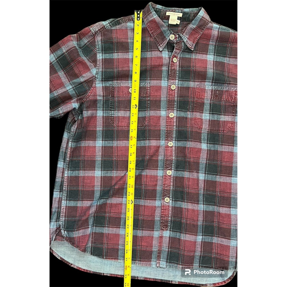 Carbon 2 Cobalt Men's Flannel Shirt XL Red Gray Plaid Button-Up Long Sleeve - Picture 3 of 7
